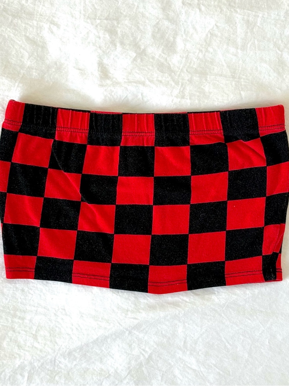 forever 21 red and black checkered tube top